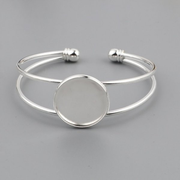 1 Pulseira de suporte de caboch&atilde;o + 1 caboch&atilde;o de vidro 20 mm N&deg;01