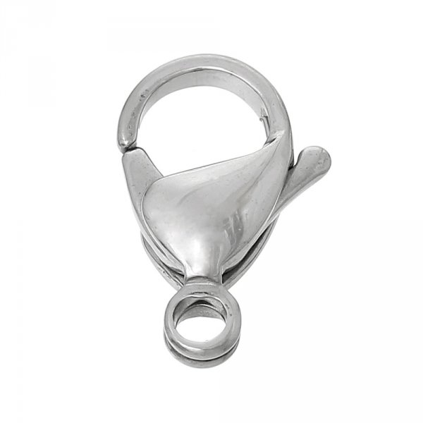 1 Fecho mosquet&atilde;o de a&ccedil;o inoxid&aacute;vel 15 x 9 mm