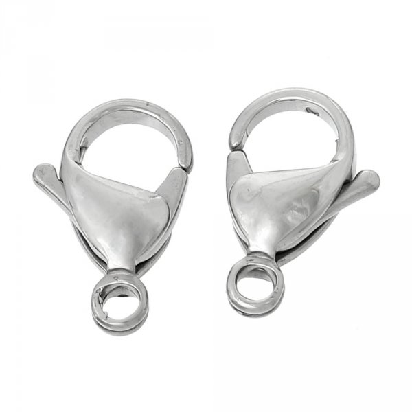 1 Fecho mosquet&atilde;o de a&ccedil;o inoxid&aacute;vel 15 x 9 mm