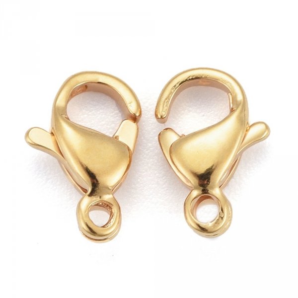 1 Fecho de a&ccedil;o inoxid&aacute;vel Fecho de lagosta banhado a ouro 24K 9 x 6 mm ouro