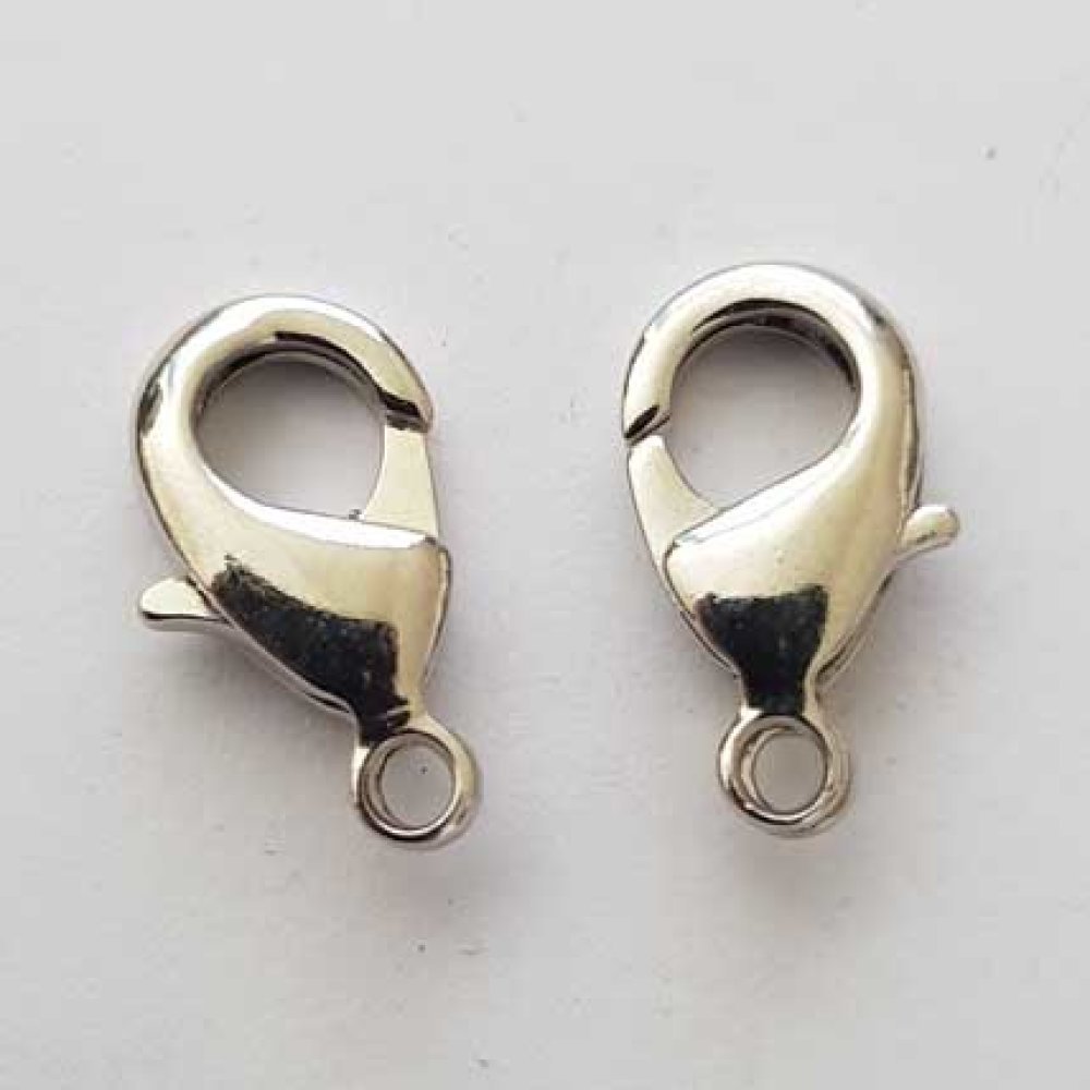 1 Fecho de mosquetão 15 x 08 mm Prata envelhecida