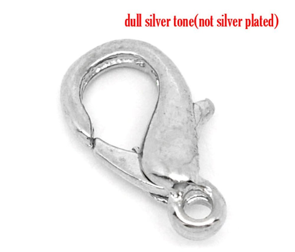 1 Fecho de mosquetão 23 x 12 mm Prata envelhecida
