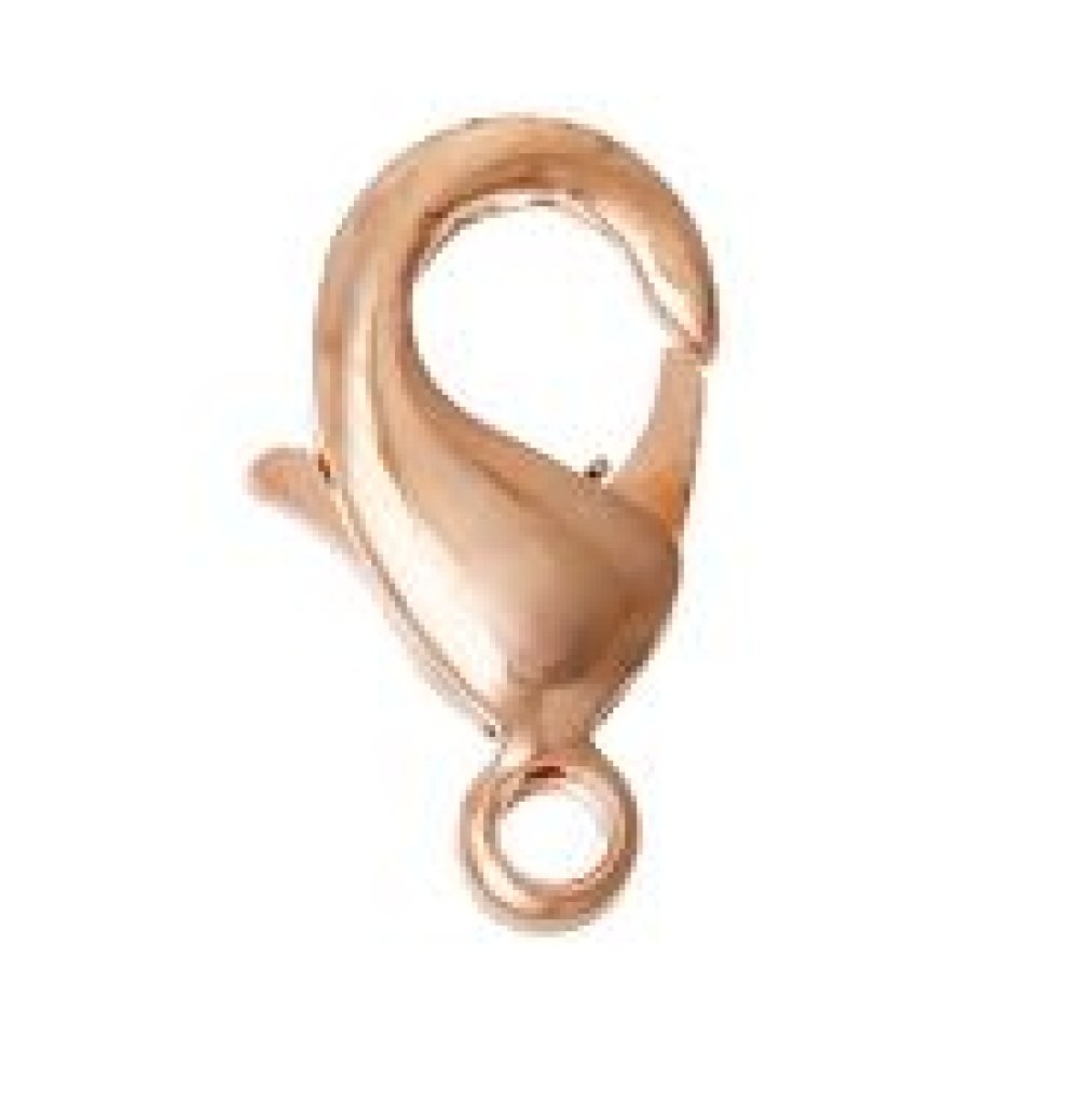 1 Fecho de mosquetão 15 x 08 mm Ouro Rosé