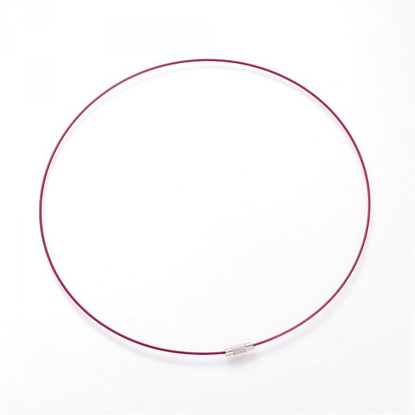 1 colar de fio r&iacute;gido com cabo vermelho p&uacute;rpura fecho de rosca N&deg;01