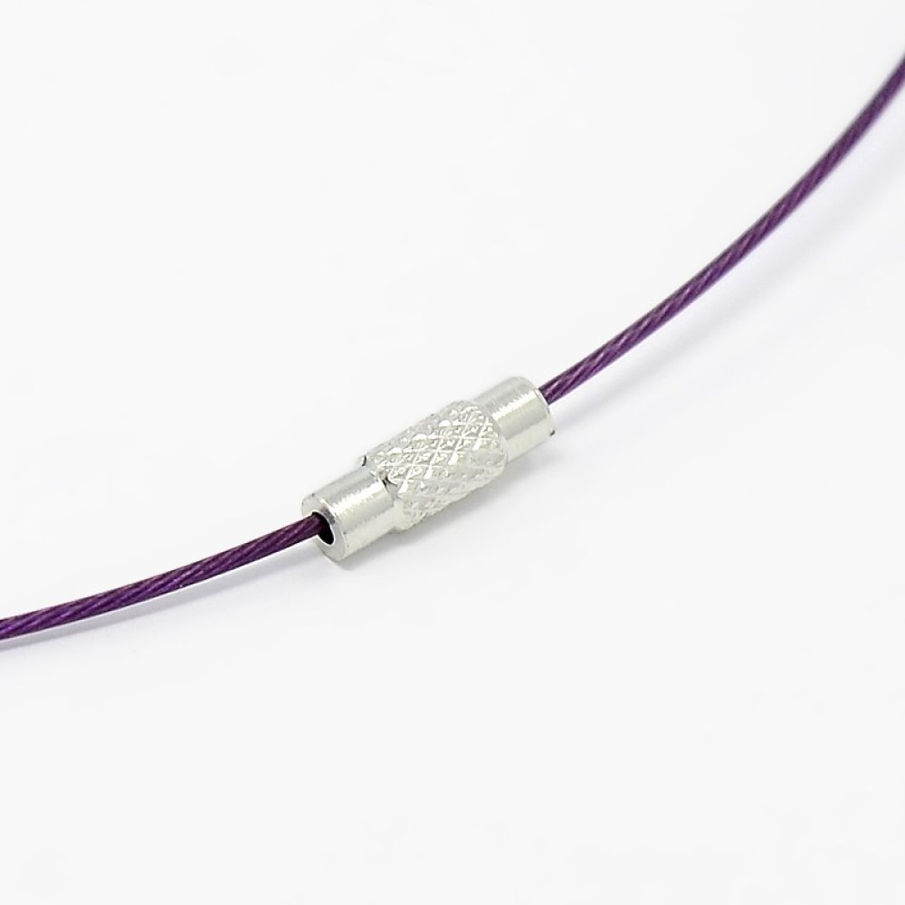 1 colar de fio rígido com cablagem fecho de rosca roxo N°01