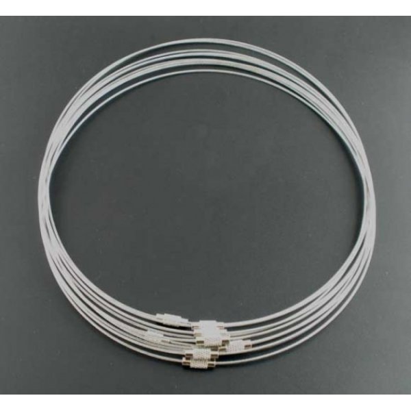 1 colar de fio r&iacute;gido com cabo, fecho de rosca cinzento N&deg;01