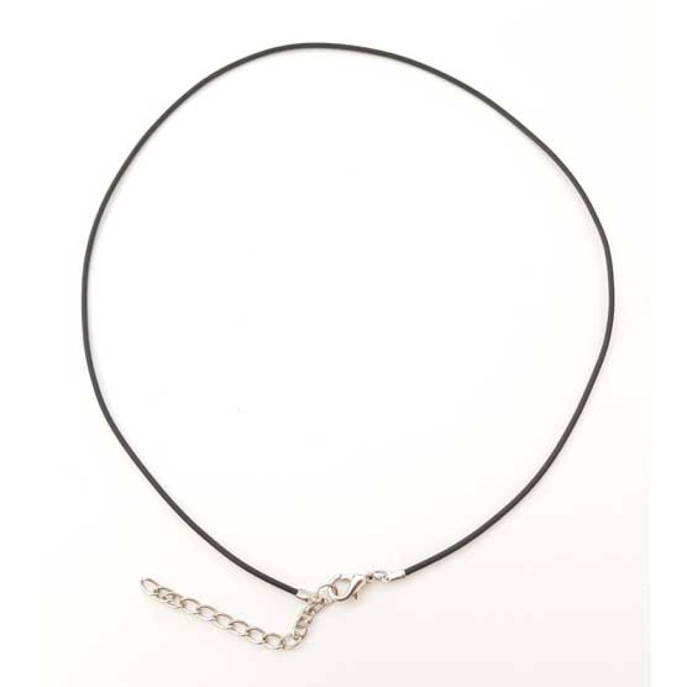 1 colar de 48 cm em pvc redondo de 1,5 mm com fecho de lagosta