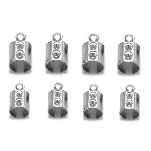 1 ponta de cola de a&ccedil;o inoxid&aacute;vel de 4 mm x 10 mm com pin&ccedil;a de esmagamento