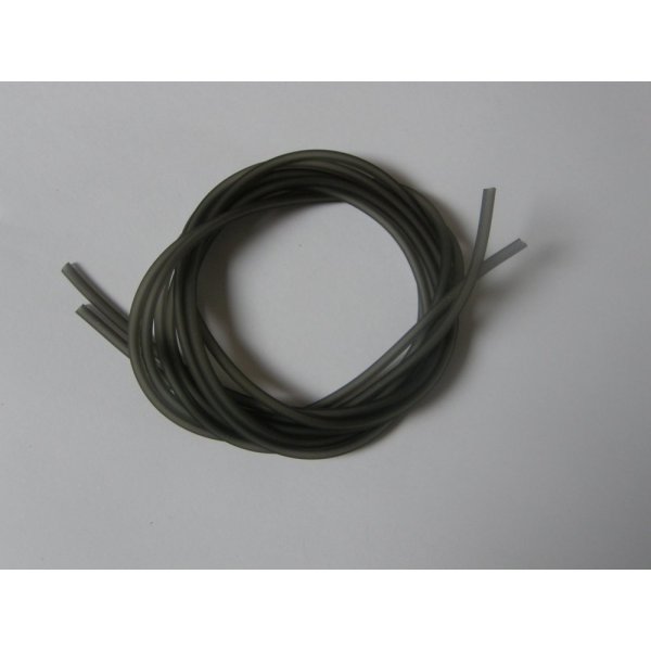 1 metro de fio oco de pvc de 3 mm cinzento-fumo