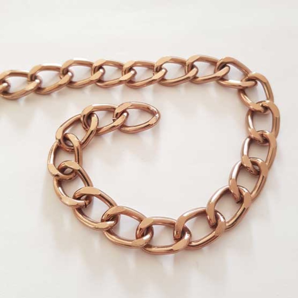 1 metro de corrente plana N°01 18 x 12 mm
