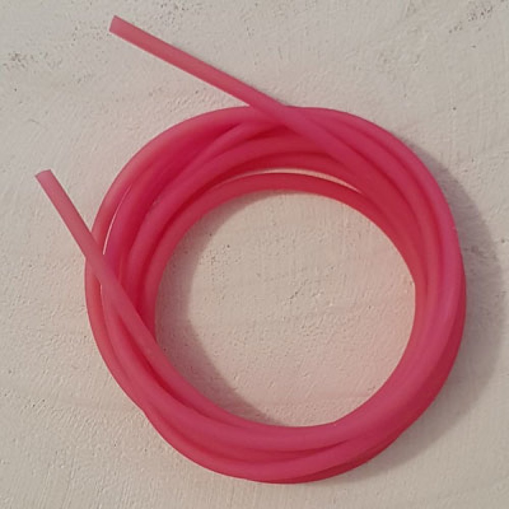 1 metro de cordão de pvc oco de 2 mm Fushia.