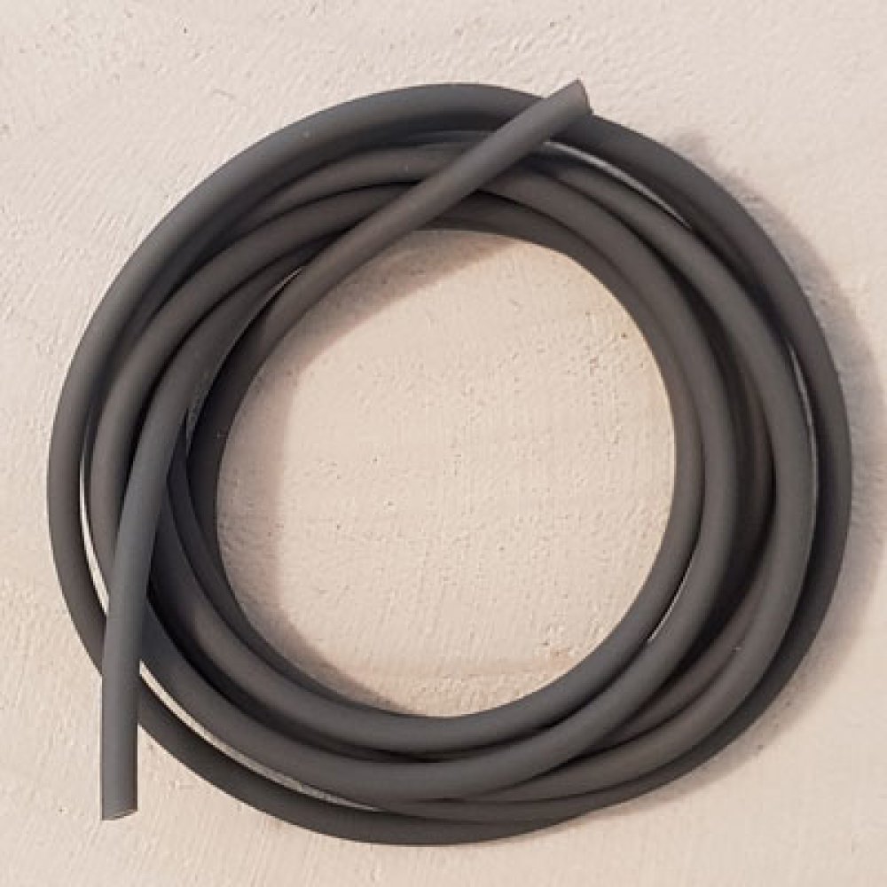 1 metro de cordão de pvc oco cinzento de 2 mm.