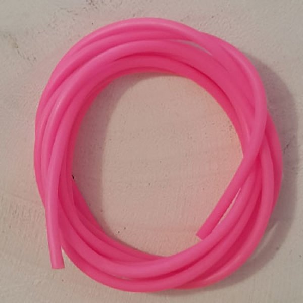 1 metro de cord&atilde;o de pvc oco de 2 mm cor-de-rosa.