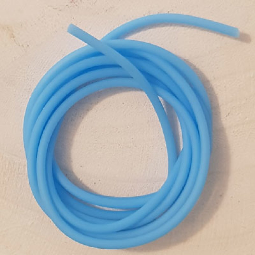 1 metro de cordão de pvc oco de 2 mm Turquesa.