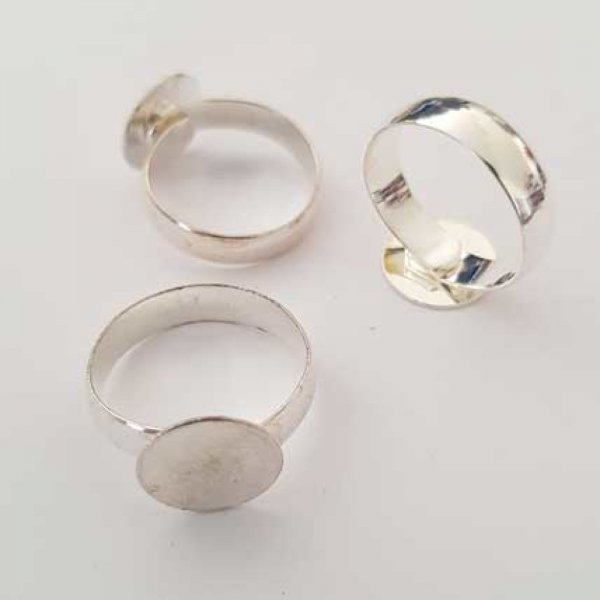 1 support bague ronde de 12 mm Argent N&deg;25