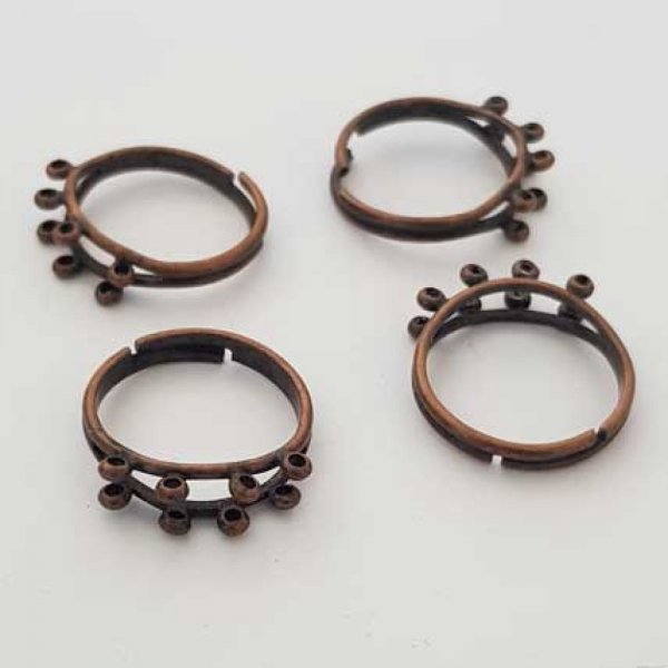1 support bague r&eacute;glable 6 anneaux Bronze N&deg;03