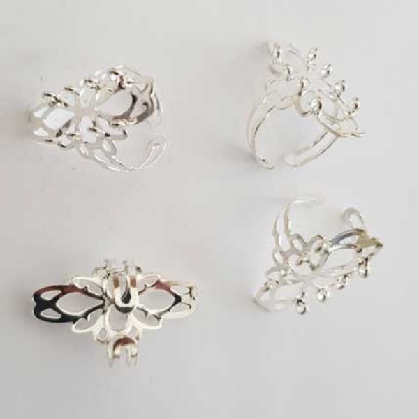 1 support bague r&eacute;glable 8 anneaux Argent N&deg;05