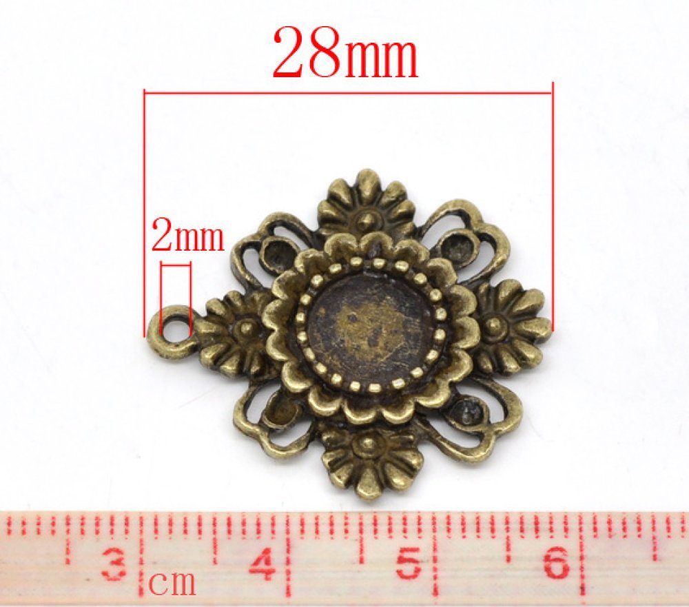 1 suporte para cabochão 08 mm N°06 Bronze