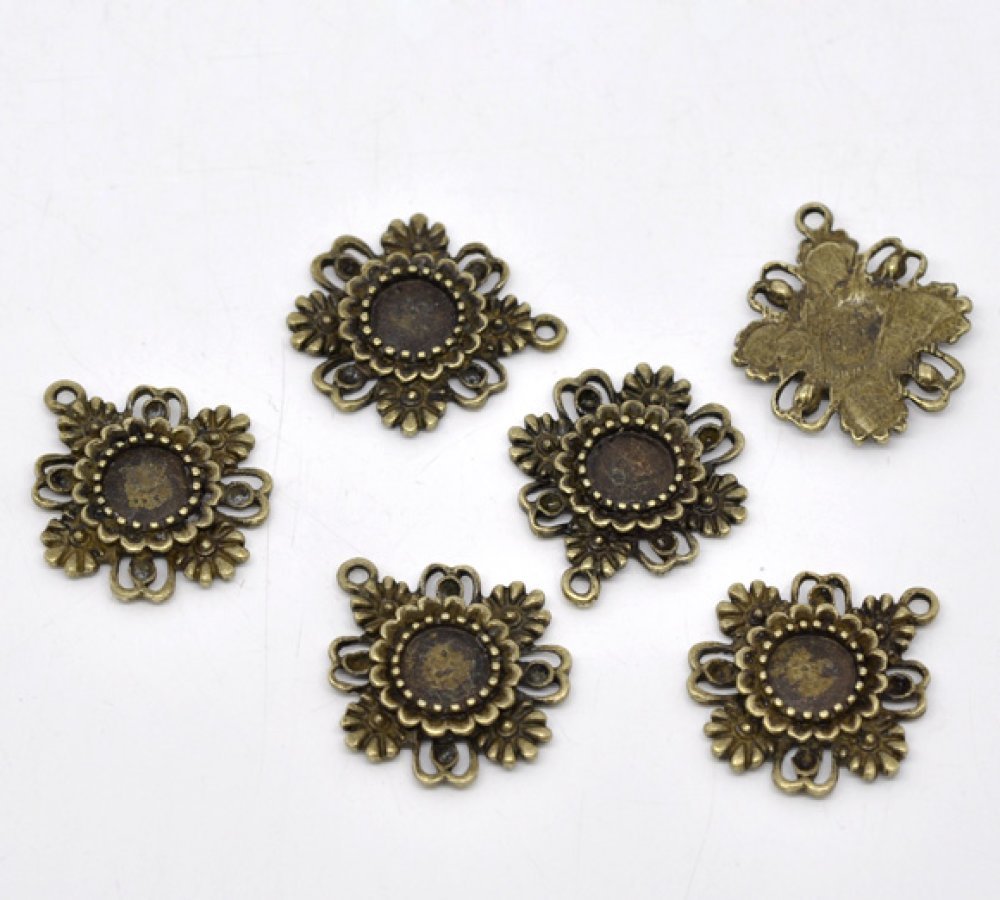 1 suporte para cabochão 08 mm N°06 Bronze
