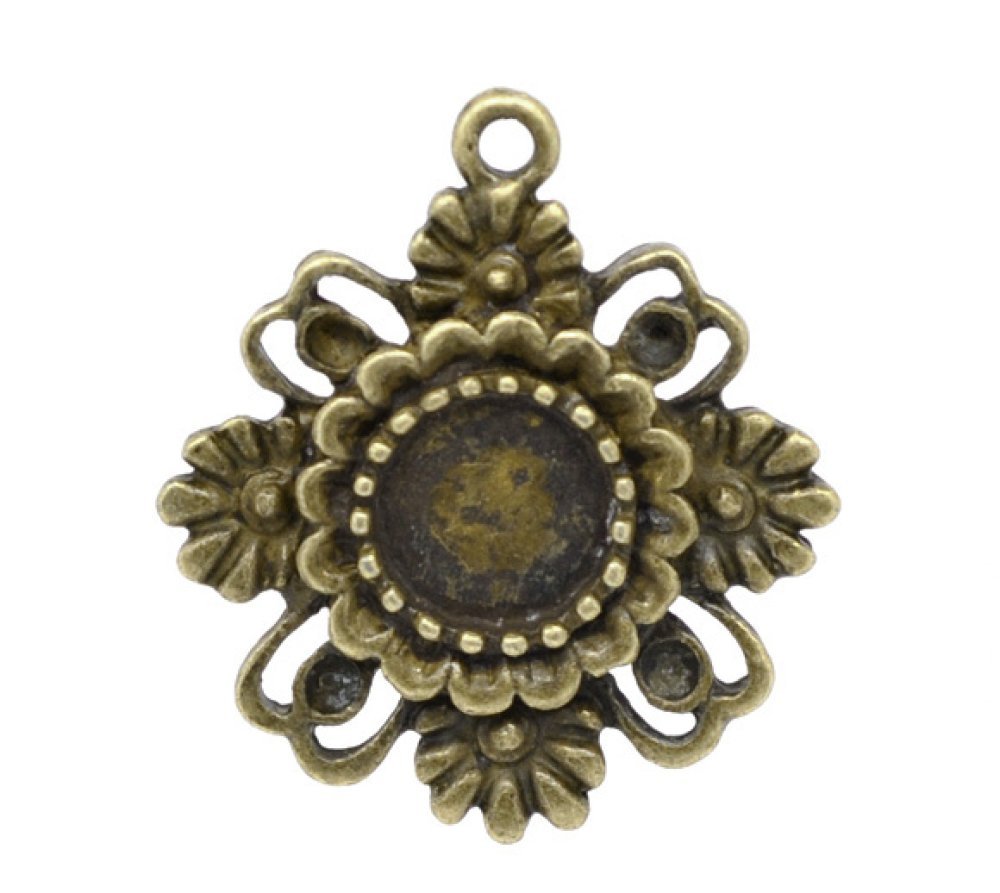 1 suporte para cabochão 08 mm N°06 Bronze