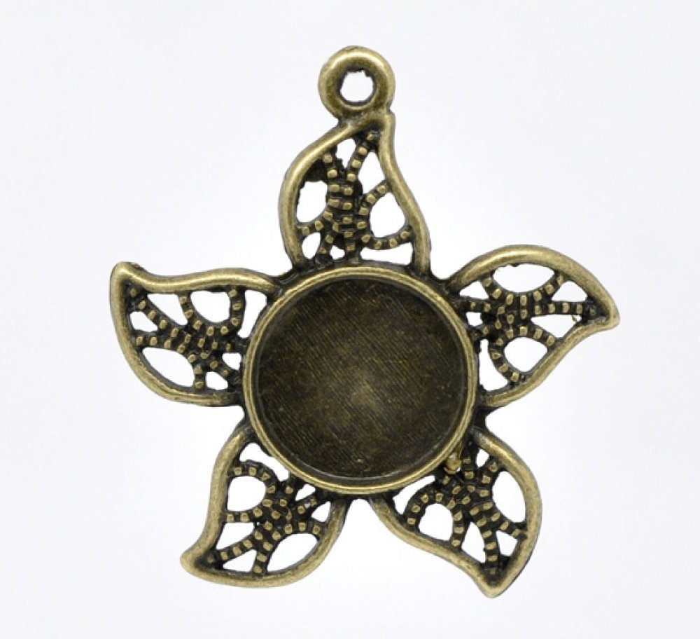 1 suporte para cabochão 12 mm N°08 Bronze