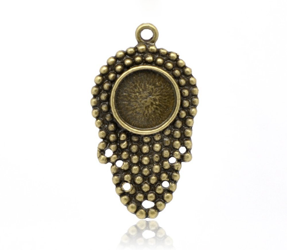 1 suporte para cabochão 12 mm N°09 Bronze