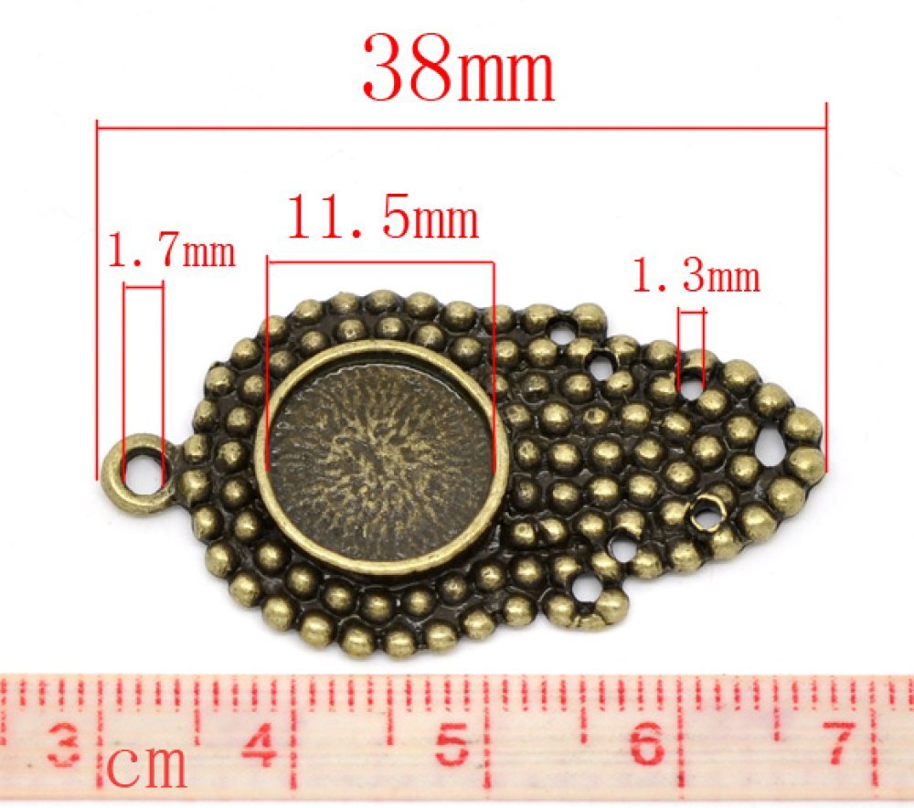 1 suporte para cabochão 12 mm N°09 Bronze