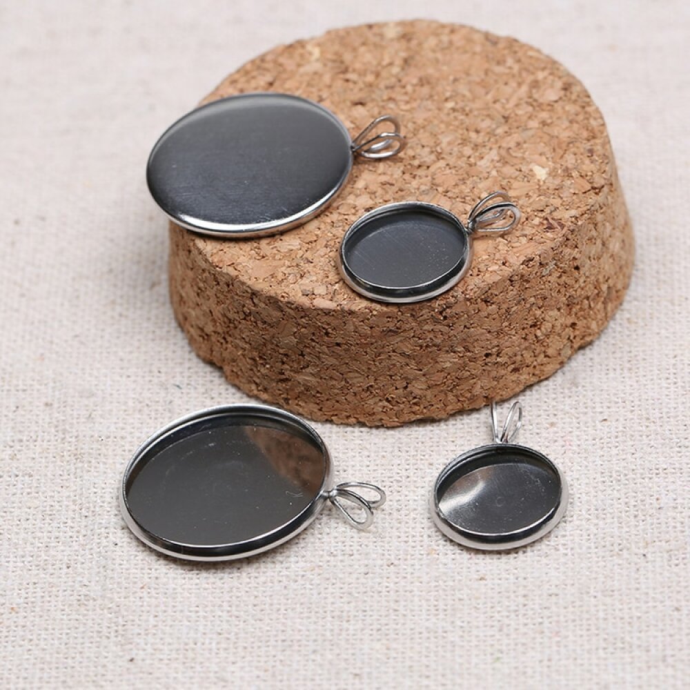 1 x suporte de cabochão em aço inoxidável de 20 mm N°06