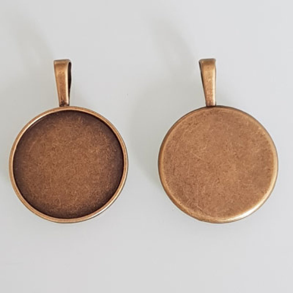 1 suporte para cabochão 25 mm N°01 Bronze