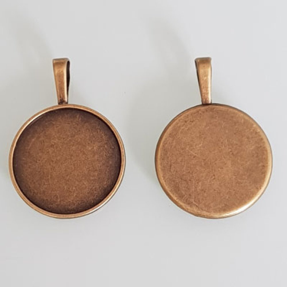 1 suporte para cabochão 25 mm N°01 Bronze