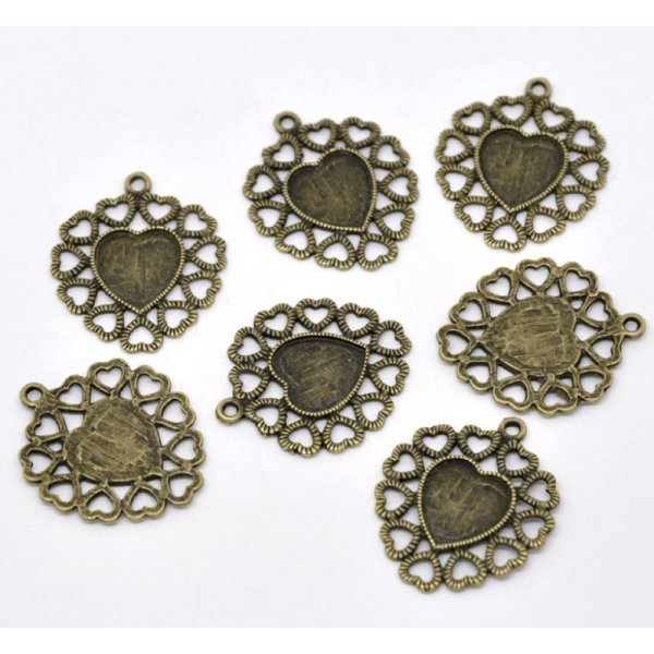 1 suporte para caboch&atilde;o Cora&ccedil;&atilde;o N&deg;01 Bronze