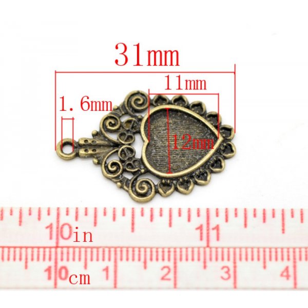 1 suporte para caboch&atilde;o Cora&ccedil;&atilde;o N&deg;04 Bronze