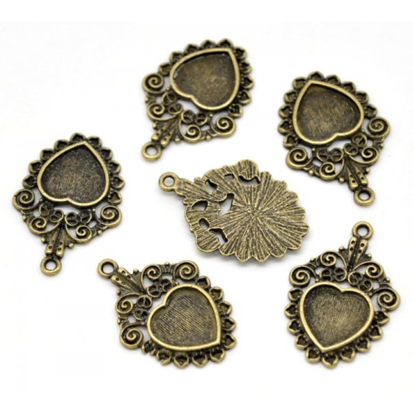 1 suporte para caboch&atilde;o Cora&ccedil;&atilde;o N&deg;04 Bronze