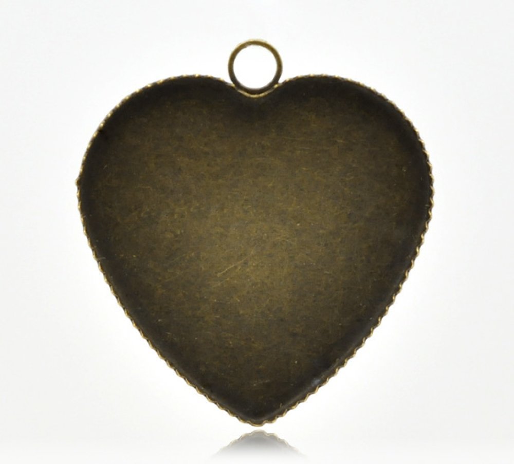 1 suporte para cabochão Coração N°05 Bronze