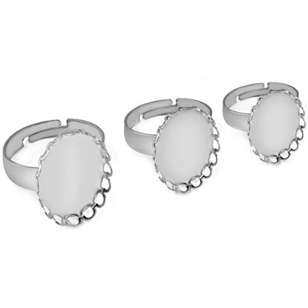 1 anel porta-caboch&atilde;o 13 x 18 mm Prata N&deg;08