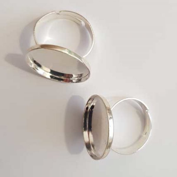 1 support cabochon bague de 20 mm Argent N&deg;13