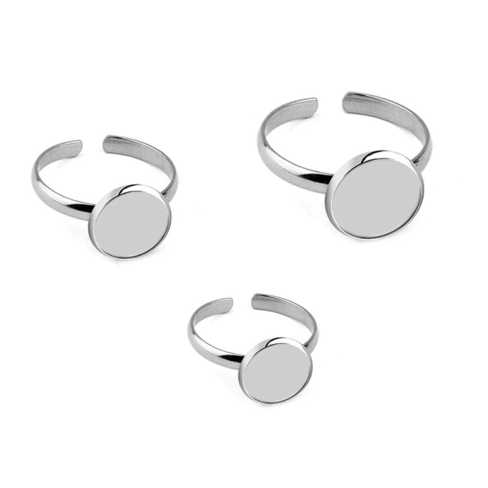 1 anel porta-cabochão 12 mm Prata N°06