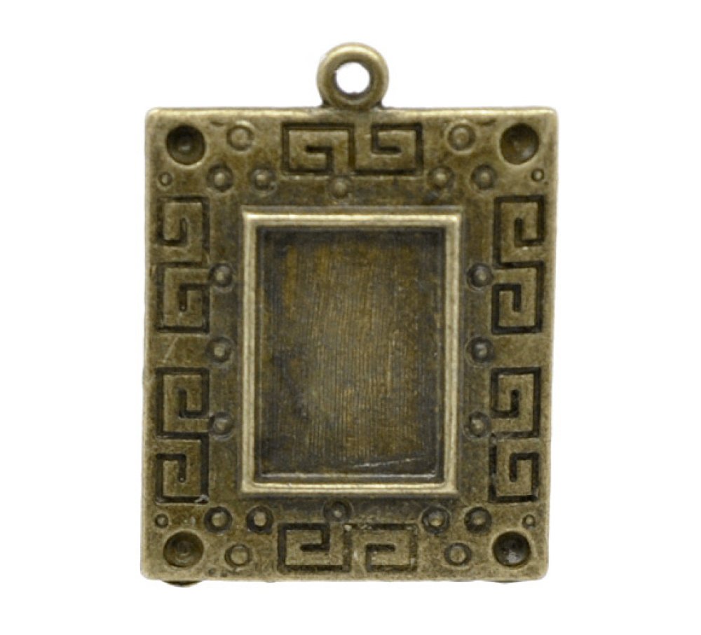 1 suporte rectangular para cabochão N°01 Bronze
