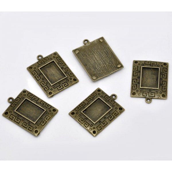 1 suporte rectangular para caboch&atilde;o N&deg;01 Bronze