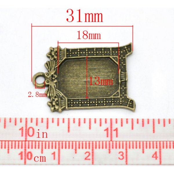 1 suporte rectangular para caboch&atilde;o N&deg;02 Bronze