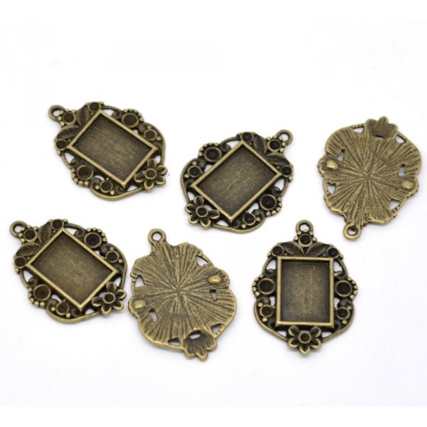 1 suporte rectangular para caboch&atilde;o N&deg;03 Bronze