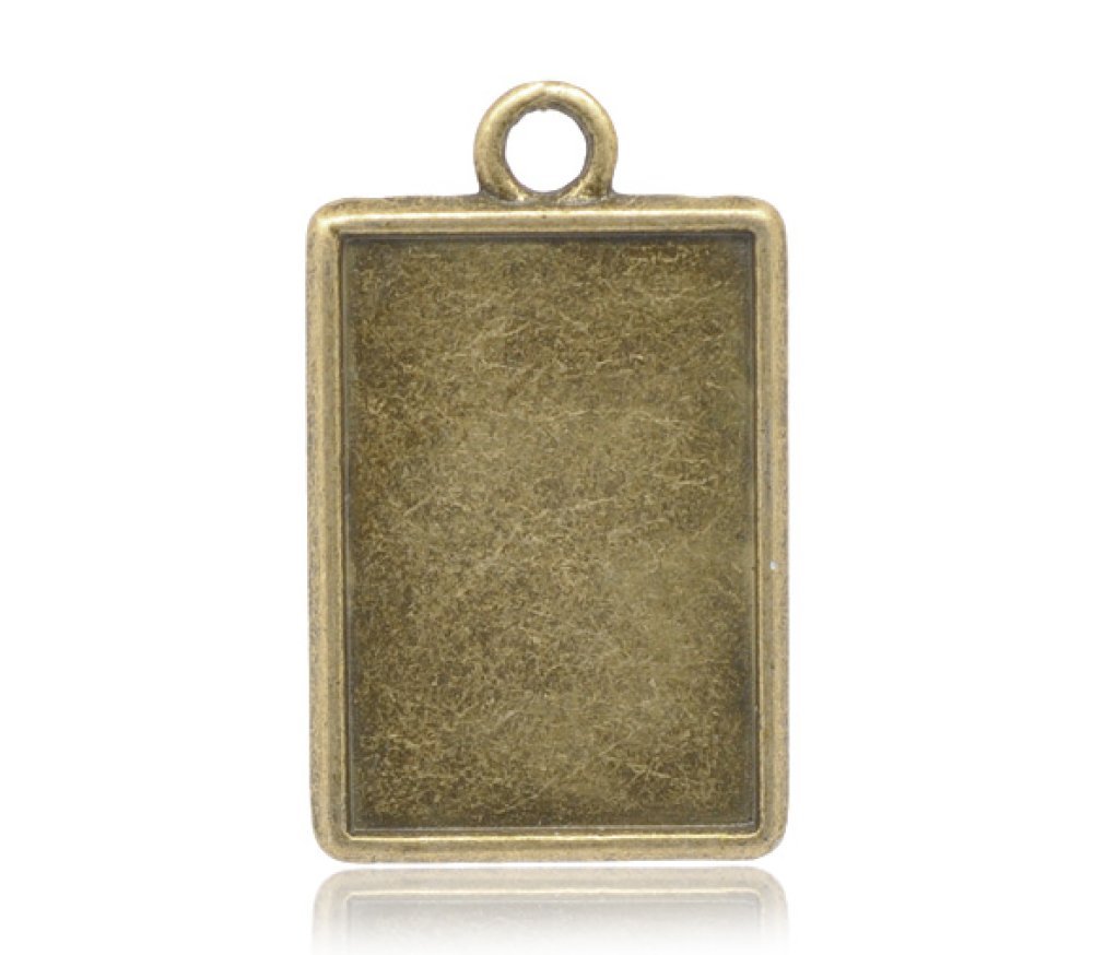 1 suporte rectangular para cabochão N°04 Bronze