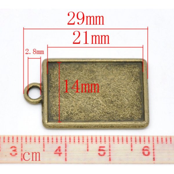 1 suporte rectangular para caboch&atilde;o N&deg;04 Bronze