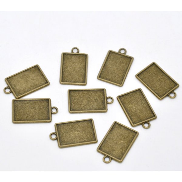 1 suporte rectangular para caboch&atilde;o N&deg;04 Bronze