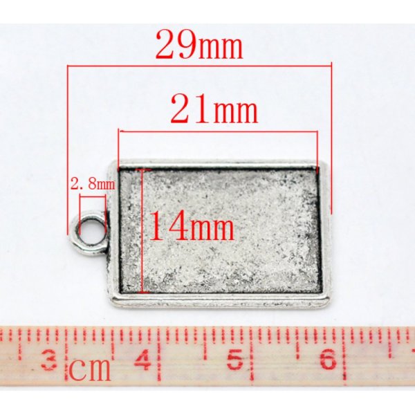 1 suporte rectangular para caboch&atilde;o N&deg;04 Prata