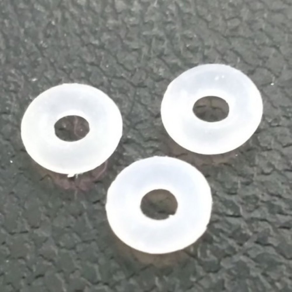 20 Anéis Bloqueador contas de borracha branca 6 mm