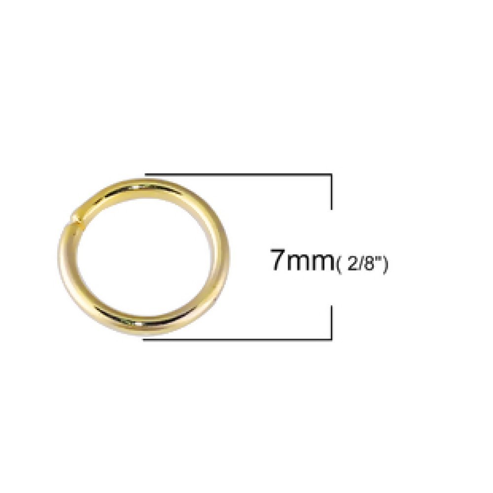20 anéis de junção abertos 07 mm Ouro