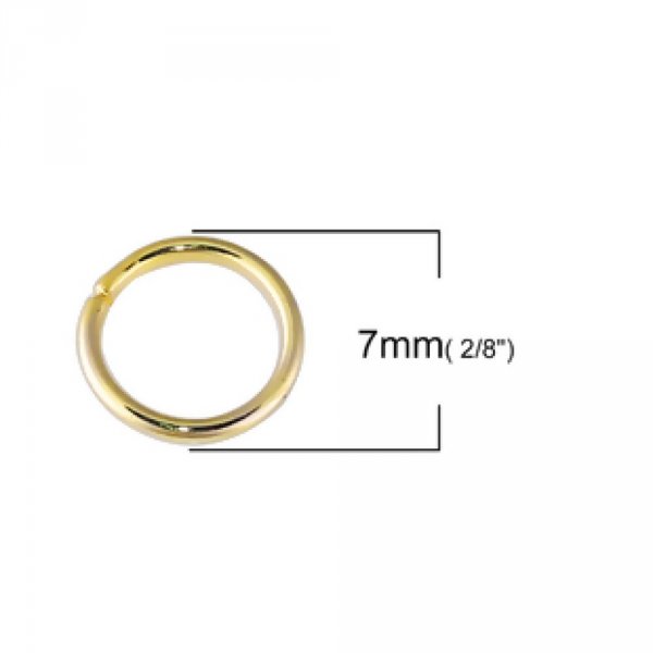 20 an&eacute;is de jun&ccedil;&atilde;o abertos 07 mm Ouro