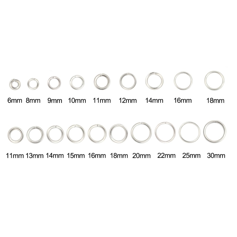 20 Anéis de junção abertos 09 mm Inox