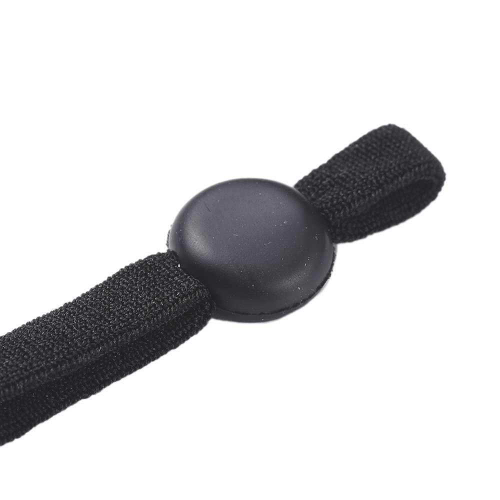 20 faixas de cordão elástico preto com fivela ajustável para máscaras.